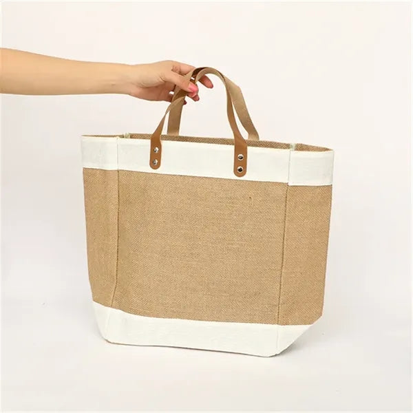 Large Fashion Jute Tote Bag