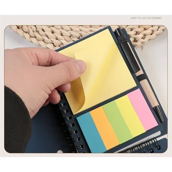 Portable Writing Notepad with Sticky Notes and Pen