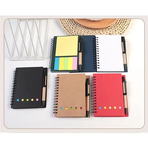 Portable Writing Notepad with Sticky Notes and Pen