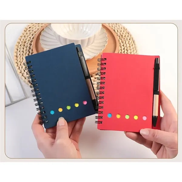 Portable Writing Notepad with Sticky Notes and Pen