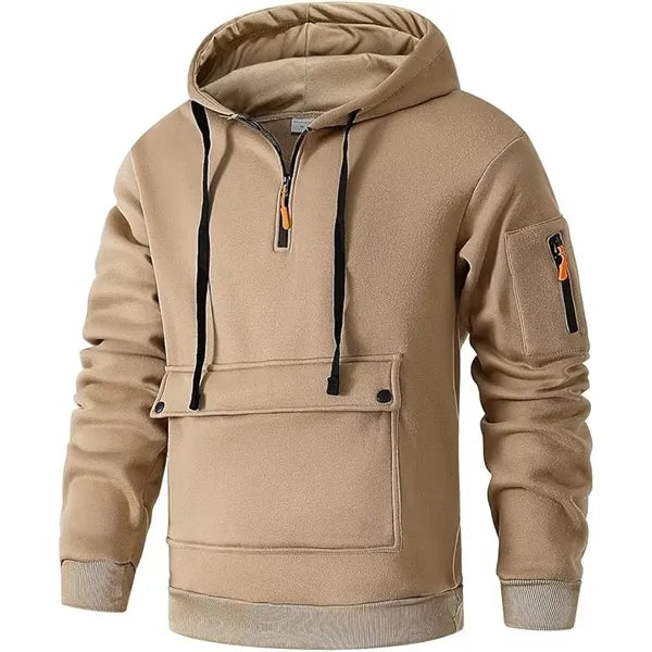Quater Zip Up Pullover Sweatshirt Tactical Hoodies For Men