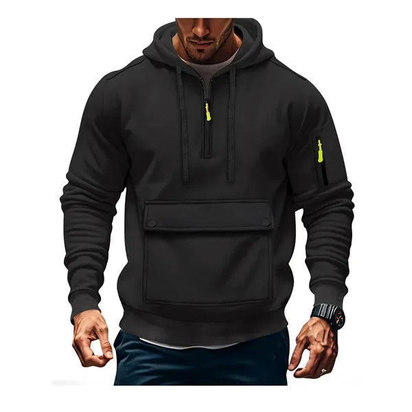 Quater Zip Up Pullover Sweatshirt Tactical Hoodies For Men