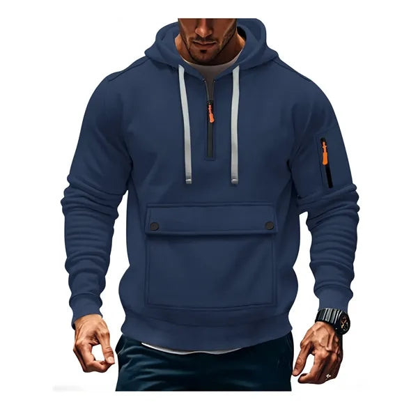 Quater Zip Up Pullover Sweatshirt Tactical Hoodies For Men