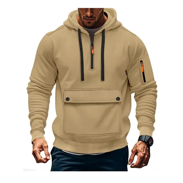 Quater Zip Up Pullover Sweatshirt Tactical Hoodies For Men