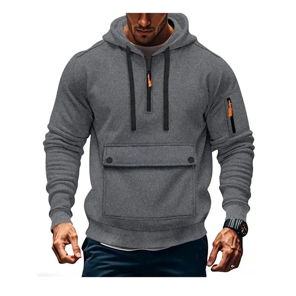 Quater Zip Up Pullover Sweatshirt Tactical Hoodies For Men