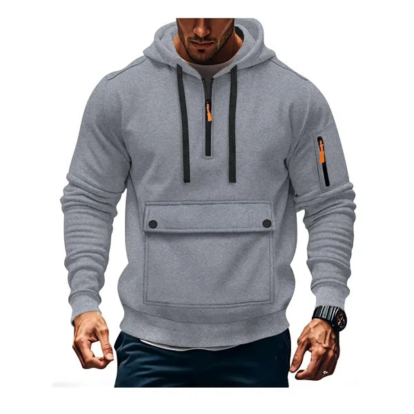 Quater Zip Up Pullover Sweatshirt Tactical Hoodies For Men