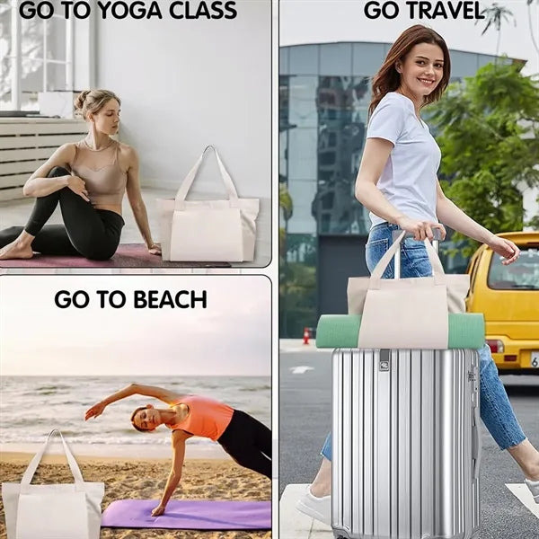 Large Capacity Multifunctional Yoga Canvas Tote Bag