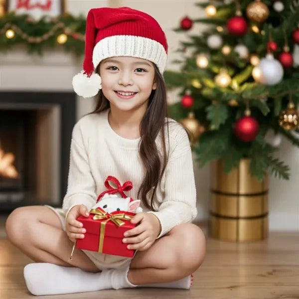 Christmas Knit Beanie Hat Winter Men Women Pom Santa Cap