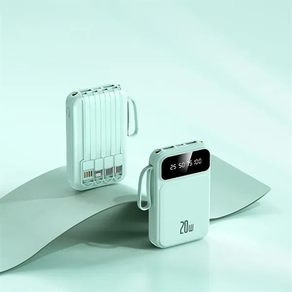 10,000mAh Power Bank with LCD Display and Flashlight