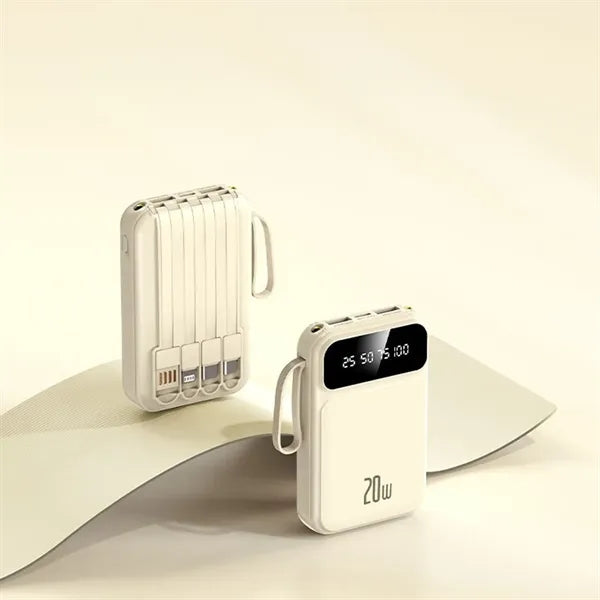 10,000mAh Power Bank with LCD Display and Flashlight