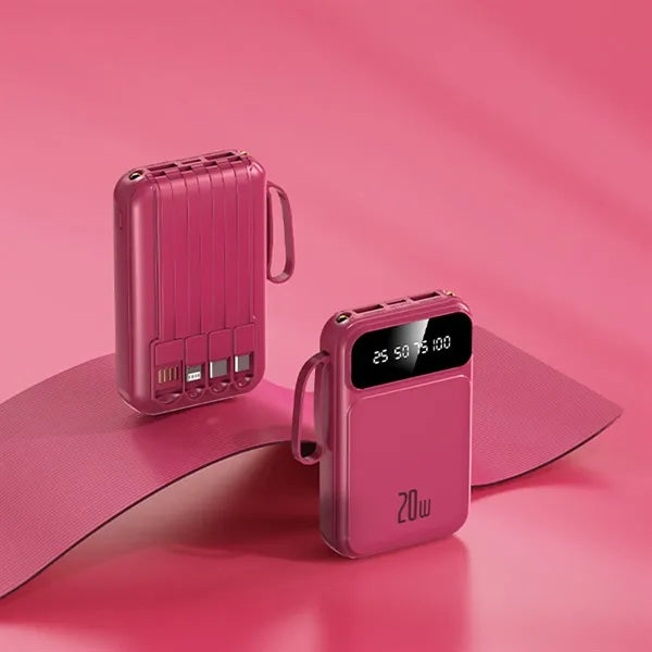 10,000mAh Power Bank with LCD Display and Flashlight