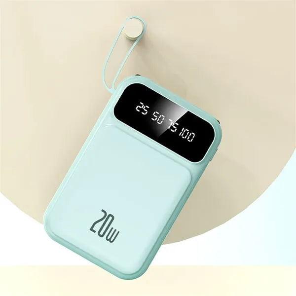 10,000mAh Power Bank with LCD Display and Flashlight