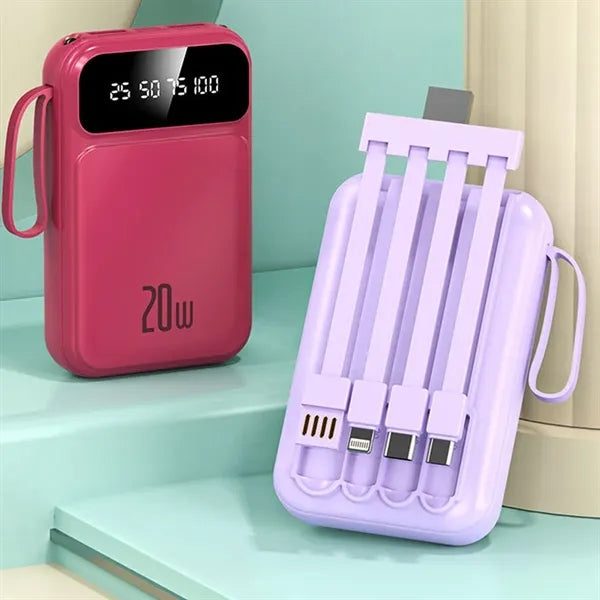 10,000mAh Power Bank with LCD Display and Flashlight