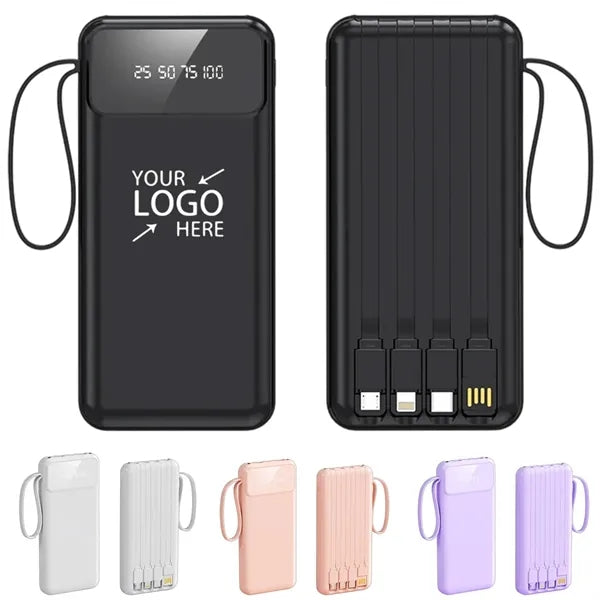 10000mAh Power Bank with LCD Display and Flashlight