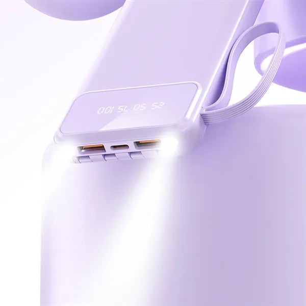 10000mAh Power Bank with LCD Display and Flashlight