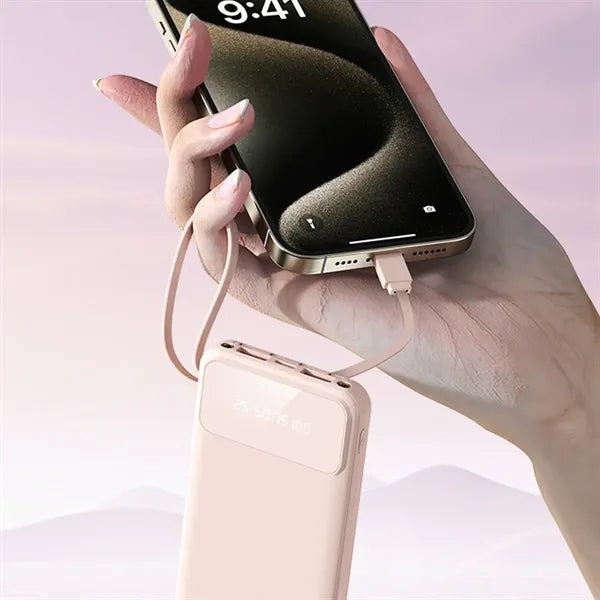 10000mAh Power Bank with LCD Display and Flashlight