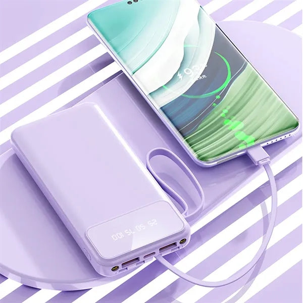 10000mAh Power Bank with LCD Display and Flashlight