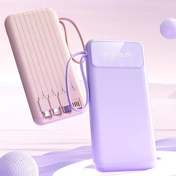 10000mAh Power Bank with LCD Display and Flashlight