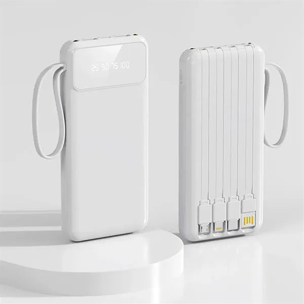 10000mAh Power Bank with LCD Display and Flashlight