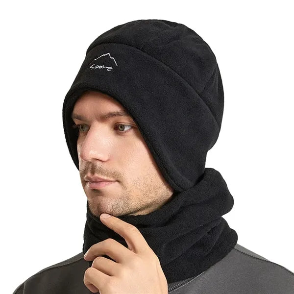 Winter fleece men's and women's warm hat scarf set