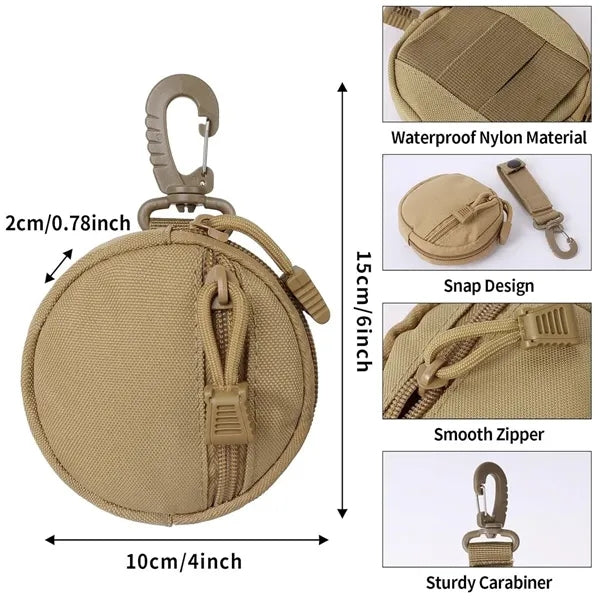 4" Outddoor Utility Bag Pouch Tactical Key Purse with Clip