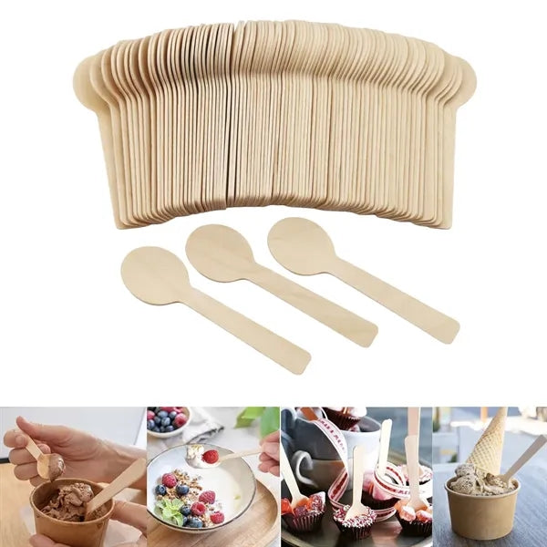 Disposable Mini Wooden Tasting Spoon