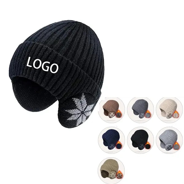 Knit Beanie Winter Hats With Ear Covers