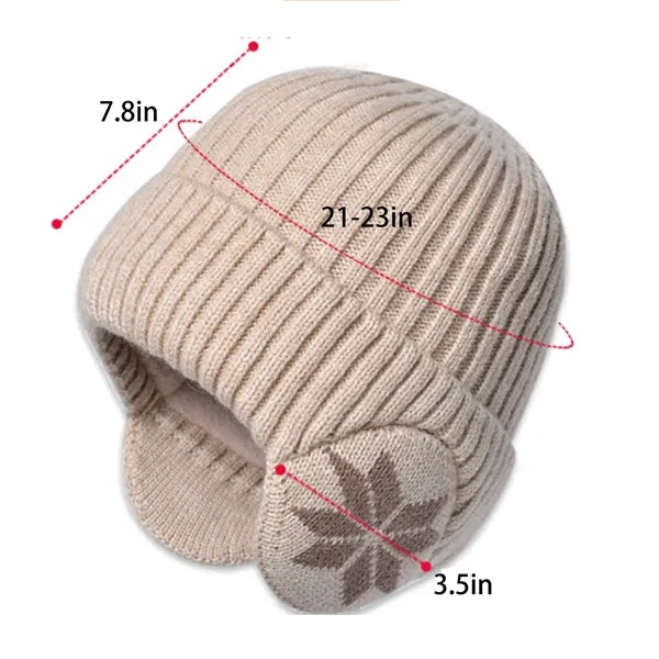 Knit Beanie Winter Hats With Ear Covers