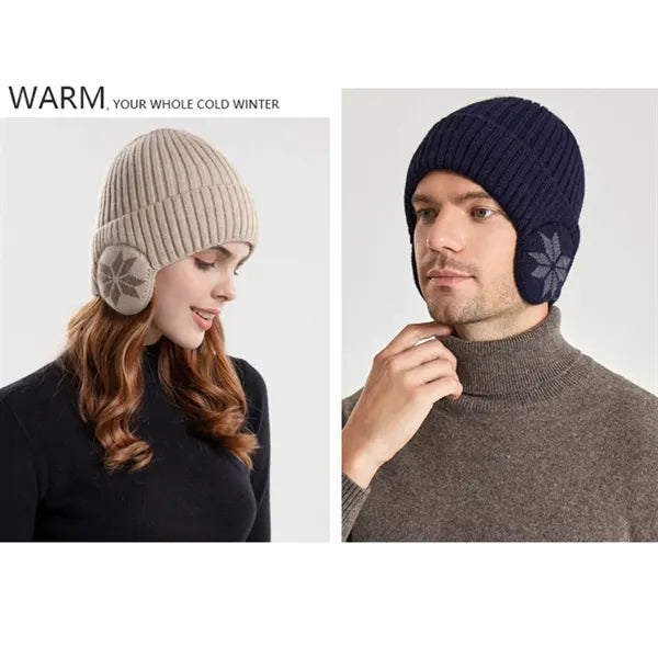 Knit Beanie Winter Hats With Ear Covers