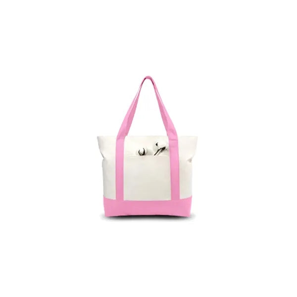 Canvas Tote With External Pocket
