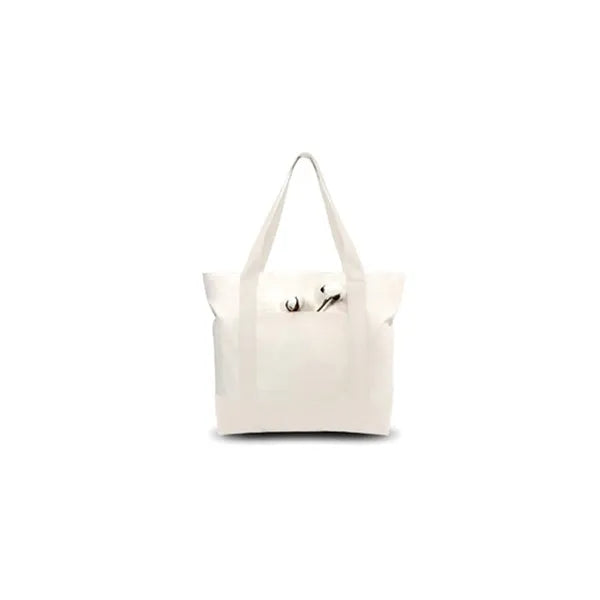 Canvas Tote With External Pocket