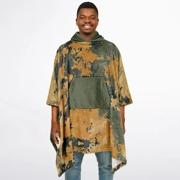 Flannel Blanket Poncho - All Over Print