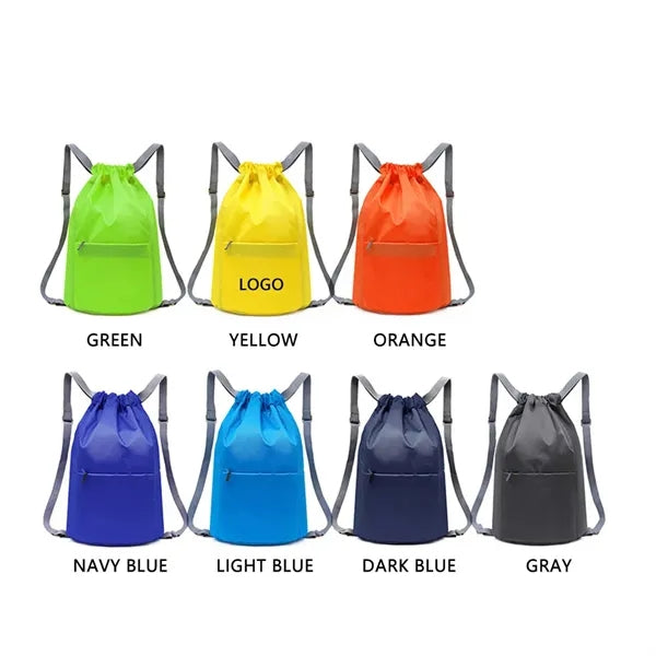 Waterproof Nylon Lightweight Drawstring Backpack