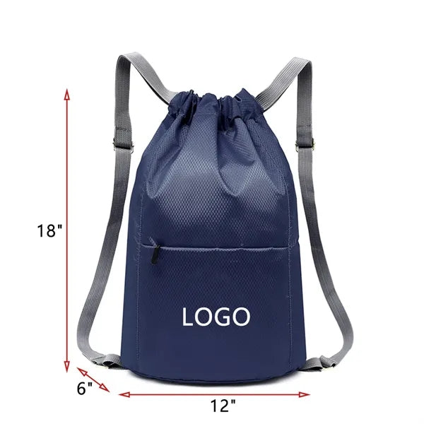 Waterproof Nylon Lightweight Drawstring Backpack