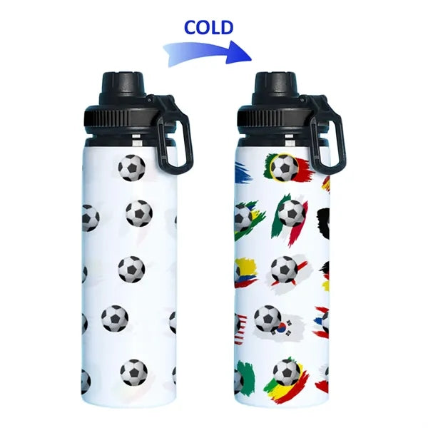 25oz Soccer Color Change Aluminum Water Bottle
