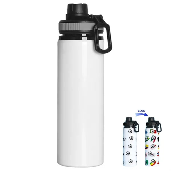 25oz Soccer Color Change Aluminum Water Bottle
