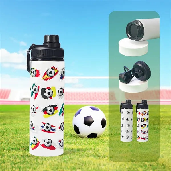 25oz Soccer Color Change Aluminum Water Bottle