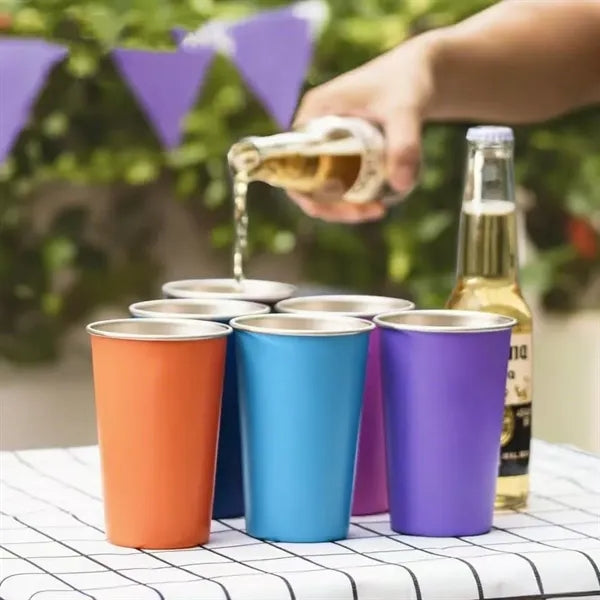 4 Pack 16oz Stainless Steel Beer Cup