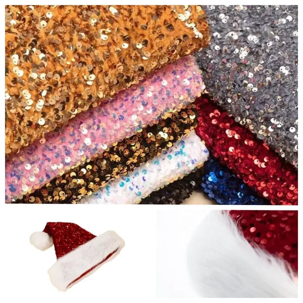 Christmas Santa Hat w/Sequins for Adult