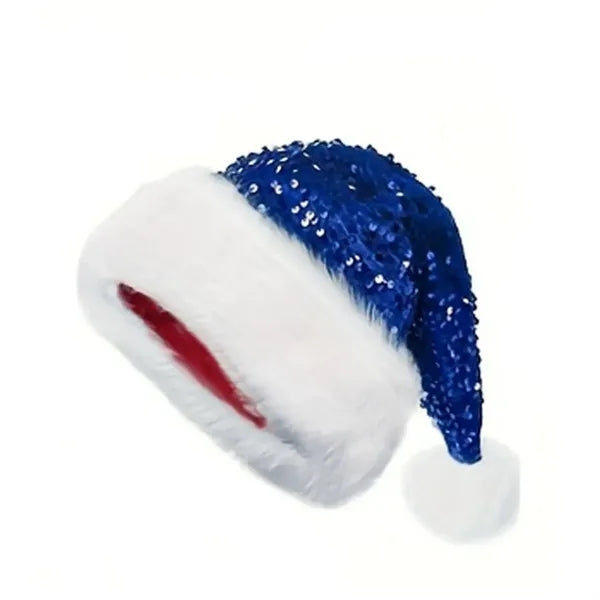 Christmas Santa Hat w/Sequins for Adult