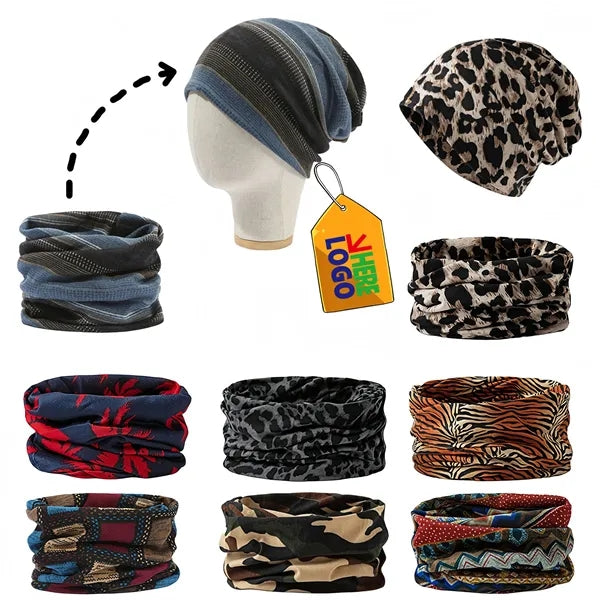 Versatile Leopard Print 2-in-1 Beanie Unisex