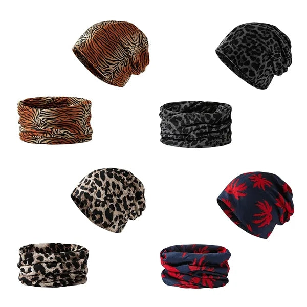 Versatile Leopard Print 2-in-1 Beanie Unisex