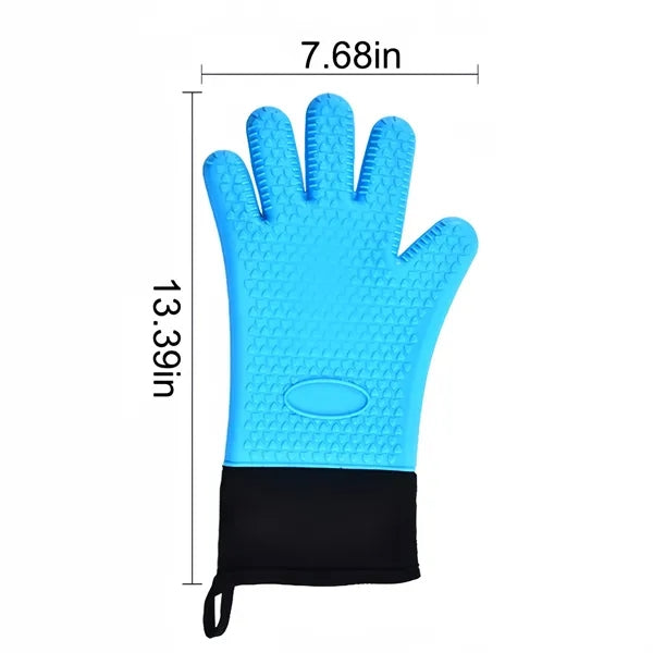 Flexible Five Finger Heat Resistant Silicone Oven Mitts
