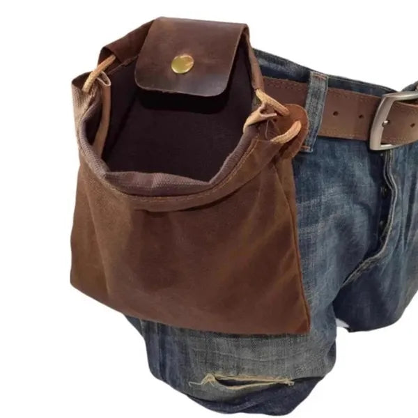 Drawstring Mushroom Gathering Foraging Bag with Metal Buckle