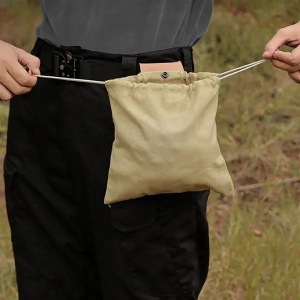 Drawstring Mushroom Gathering Foraging Bag with Metal Buckle