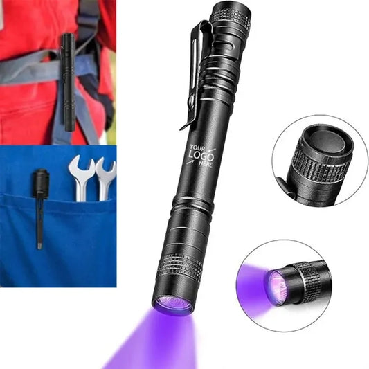 Handheld UV Penlight Flashlight with Clip LED Light