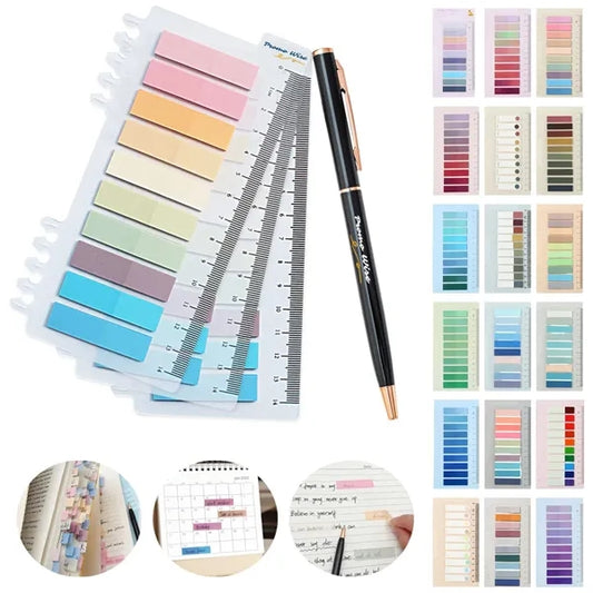 600 Pcs Colorful Sticky Note Tabs Page Markers and Pen Set