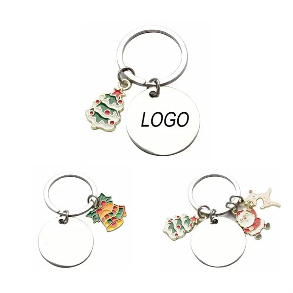 Stainless Steel Christmas Tree Keychain