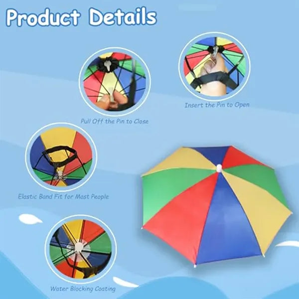 Waterproof Adjustable Fit Compact Breathable Umbrella Hat