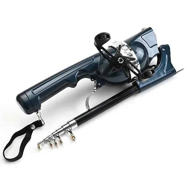 Pocket Folding Telescopic Handle Fishing Rod Built-in Reel